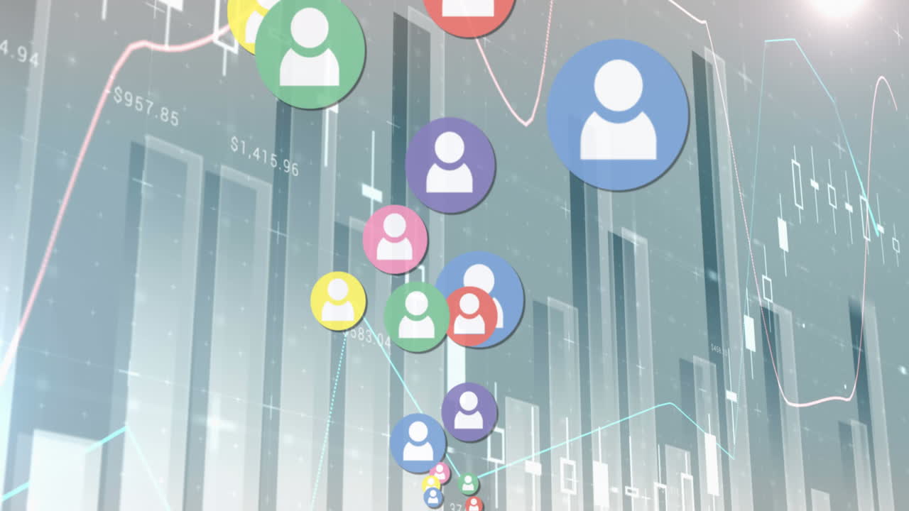 Animation of icons over statistics