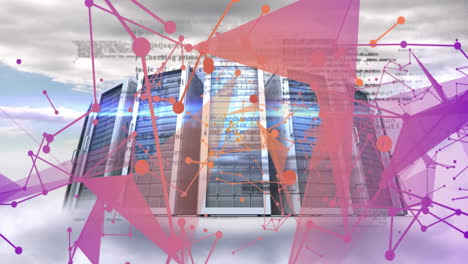 Animation of data processing over shapes and servers