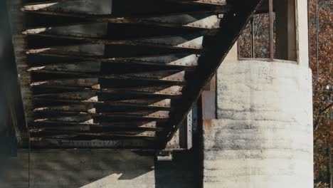 underside view of low head weir barrier in czechia