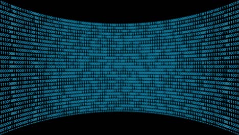 blue screen binary code numbers on black background