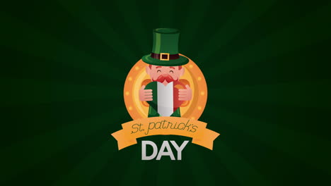 st patricks day animated card with elf character