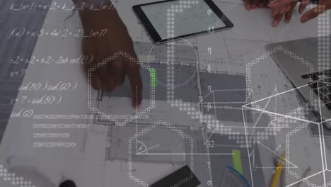 animación del procesamiento de datos sobre diversas personas de negocios en la oficina