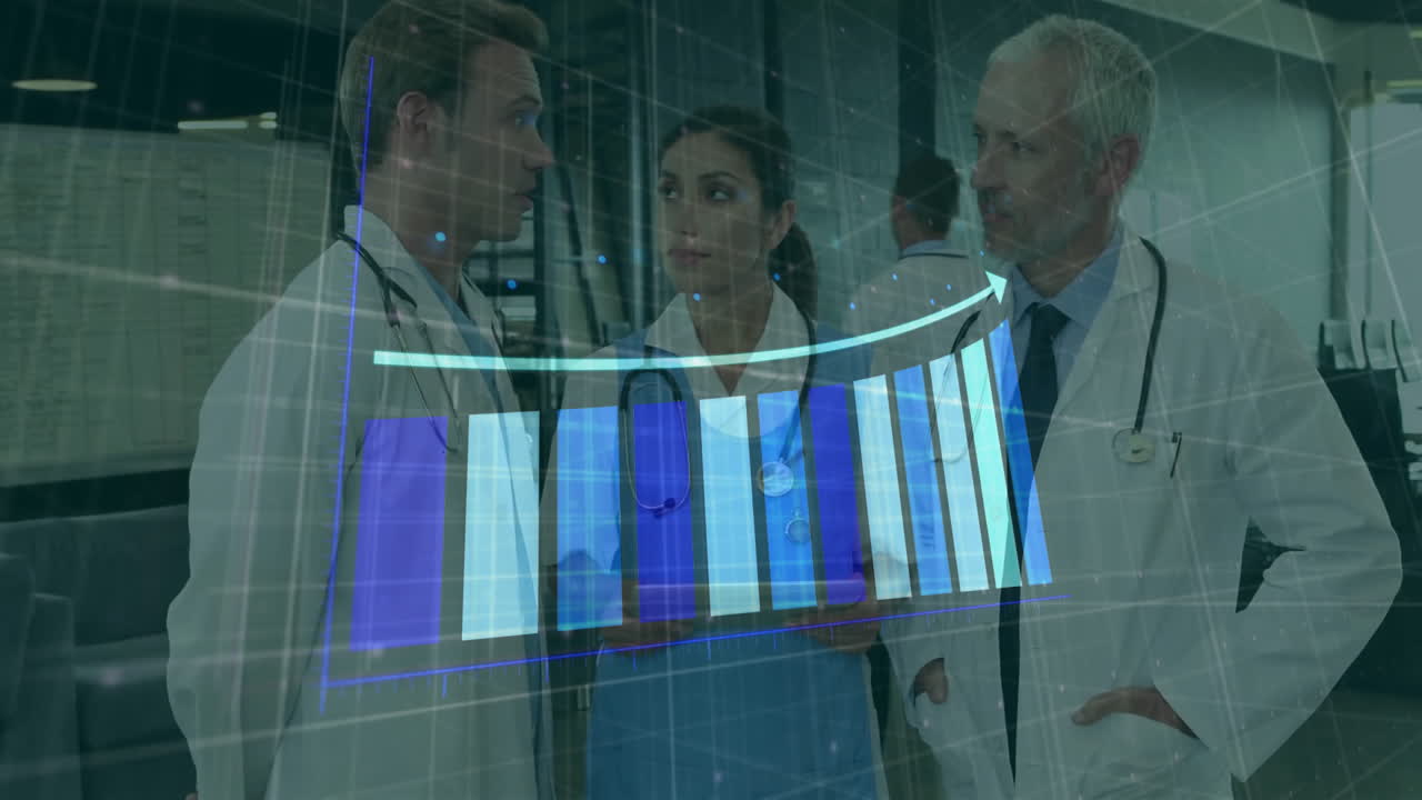 animación de las estadísticas y el procesamiento de datos financieros en diversos médicos