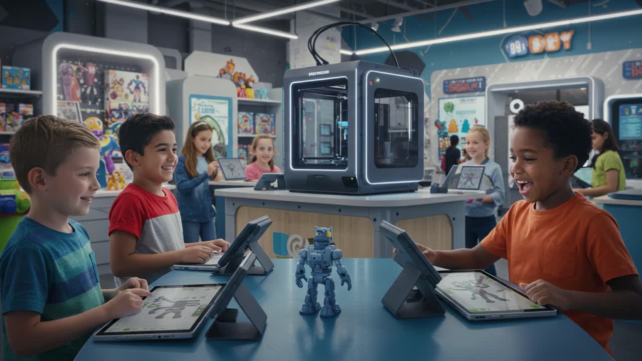 Exciting Classroom Experience with Young Innovators Engaging in 3D Printing and Coding while Collaborating on Creative Projects