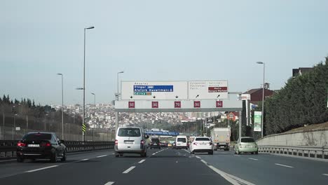 driving on a highway in istanbul, turkey