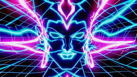 neon woman portrait in cyberpunk style