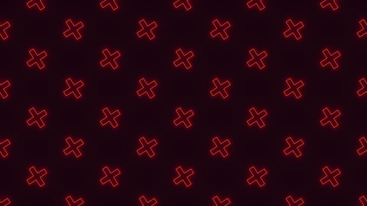 Neon red crosses pattern with pulse effect