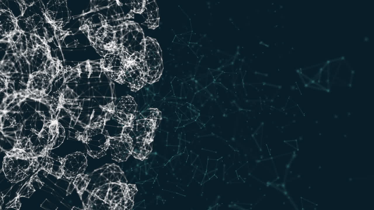 Web of connections against black background