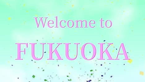 welcome to fukuoka message text animation motion graphics