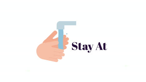 hands washing and stay at home campaigns