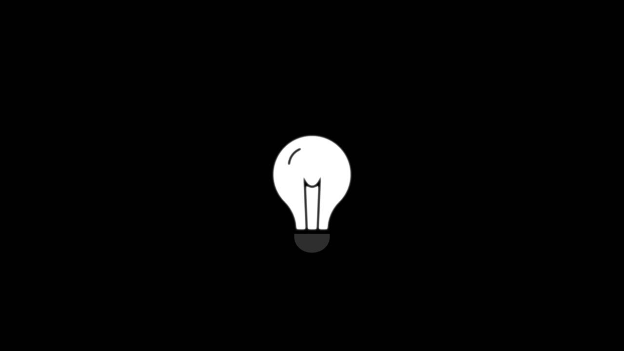 Icona lampadina animata lampeggiante