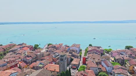 Spectacular-fortification-of-Scaliger-castle-Italy-aerial