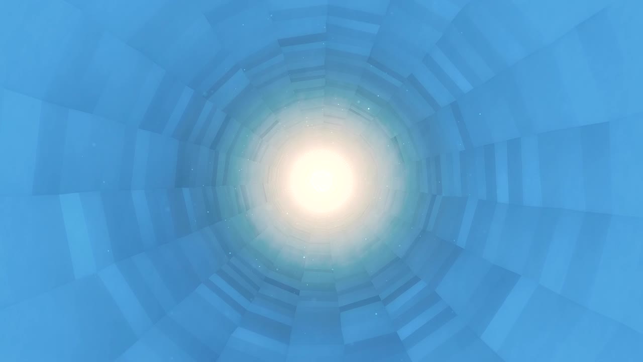 Blue Rotating Polygonal Tunnel