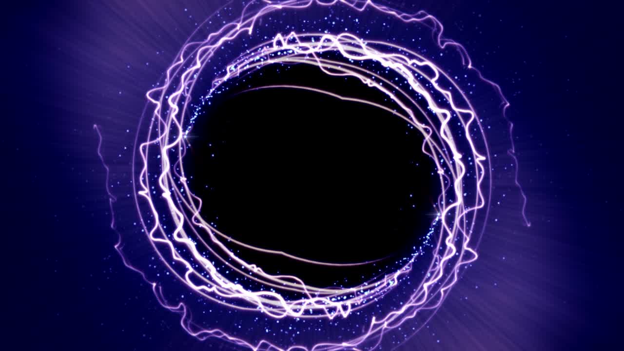 anillo de partículas mágicas fondo abstracto, animación