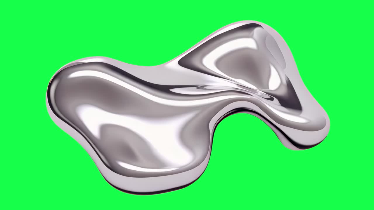 Chrome 3d shape animation, transparent 4K video, green screen | Premium ...