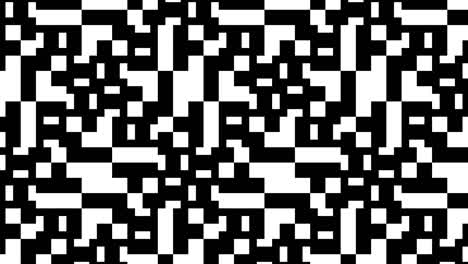in a dynamic pattern, simple geometric shapes move around. in a flat design, a background with a seamless loop motion graphic. monochrome rectangular tile mosaic