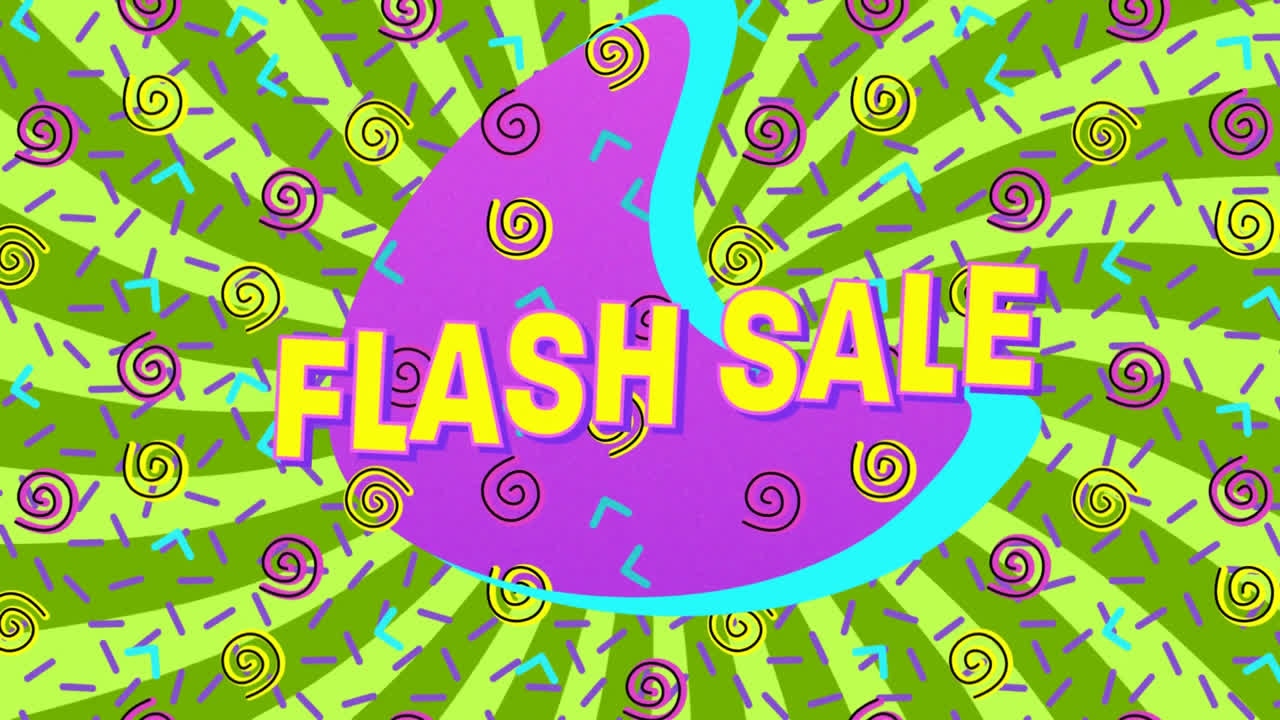 초록색 배경 에 있는 플래시 판매 그래픽