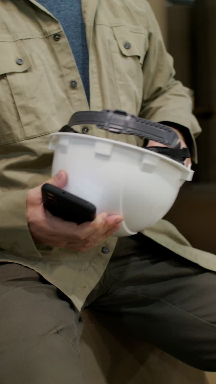 스마트워치로 재고를 점검하는 창고 노동자