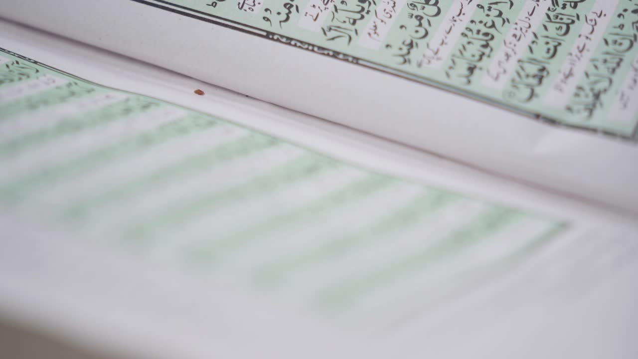 Closeup of Quran holy book