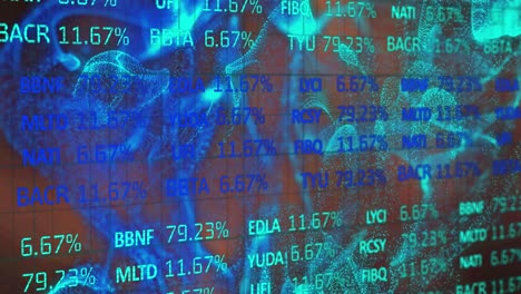 animación del procesamiento de datos y senderos de luz azul brillante sobre fondo negro