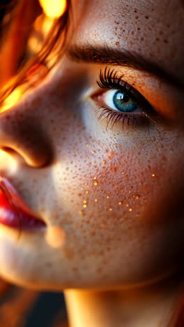 captivating portrait of a woman with freckles and vibrant hair