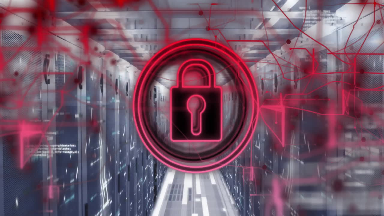 animación de paldock y procesamiento de datos digitales a través de servidores informáticos