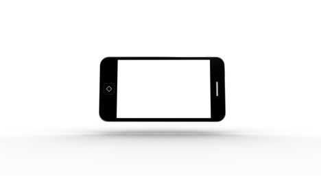 smartphone graphic moving on white background