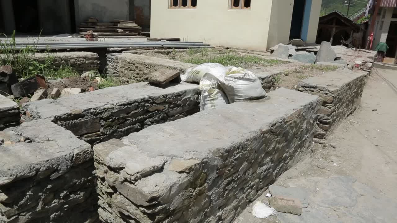 Construction of a new house foundation