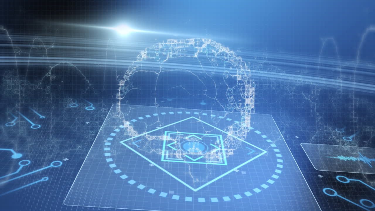 뇌와 스 ⁇ 의 애니메이션 디지털 화면에서 스캔