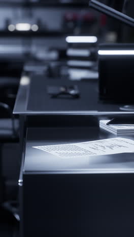 a close-up of a clean and organized office desk with a computer, keyboard, and other office supplies.