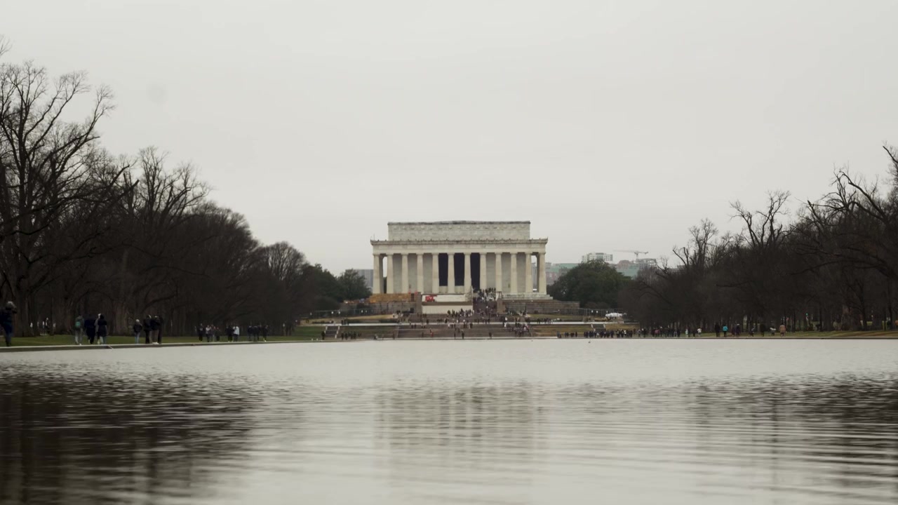 Time lapse del Lincoln Memorial e del Reflecting Pond