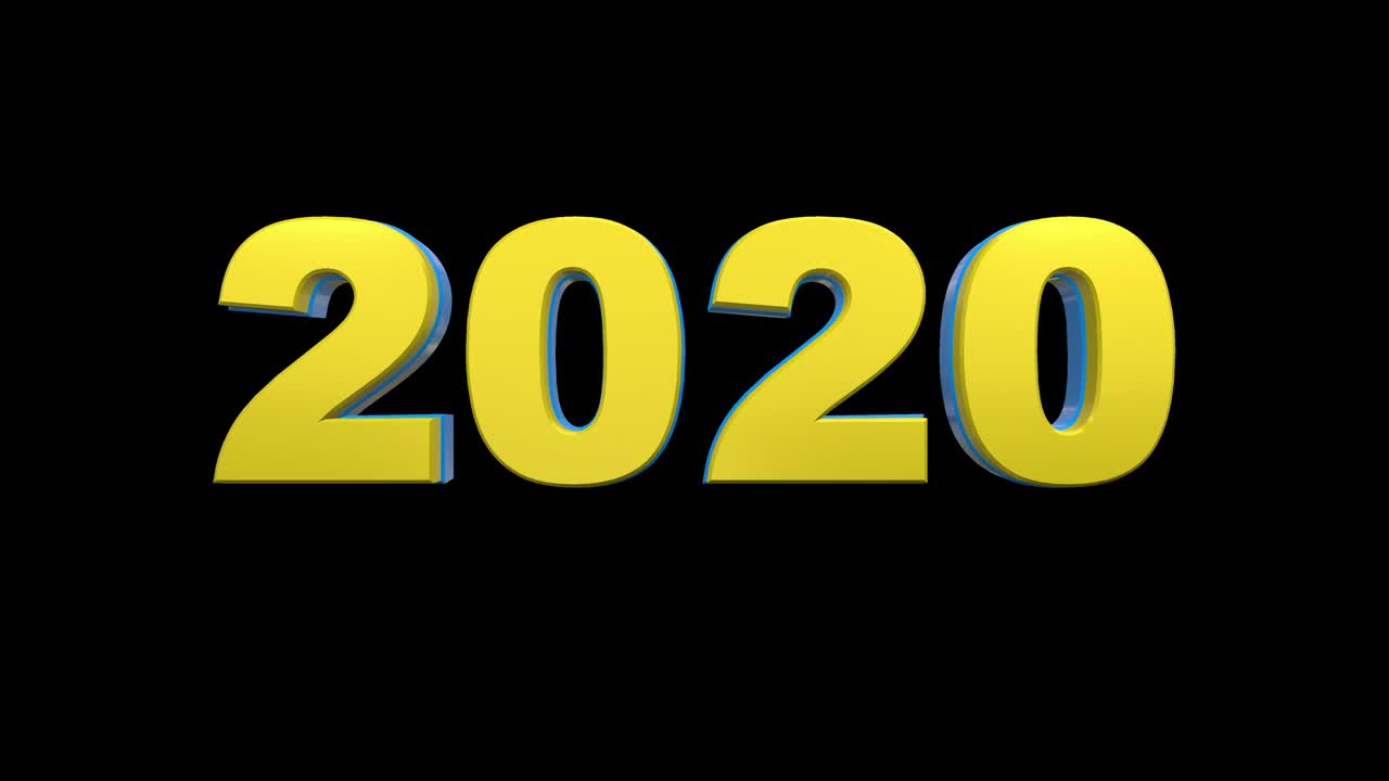 Filmato video di motion graphics Capodanno 2020