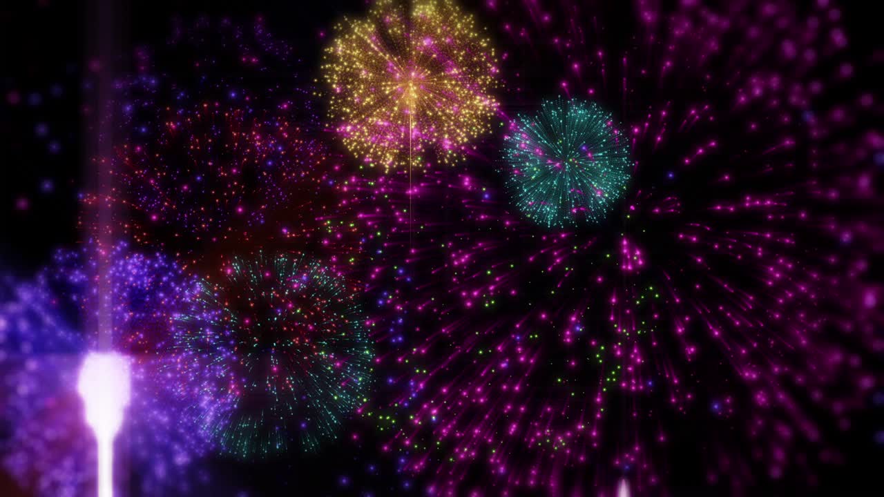4k 멀티 컬러 불꽃놀이 애니메이션