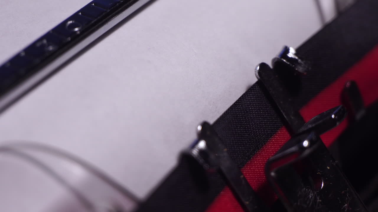 1937 년, 빈  종이에 빈 타이퍼라이터, 매크로 클로즈업