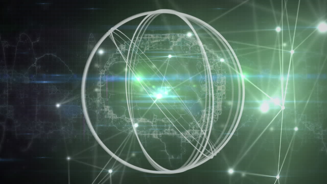 연결 네트워크와 함께 범위 스피닝의 애니메이션