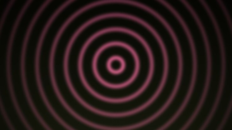 Concentric pink light rings create a vibrant, abstract background, suggesting digital communication, sound waves, or an energetic pulse ideal for modern design.