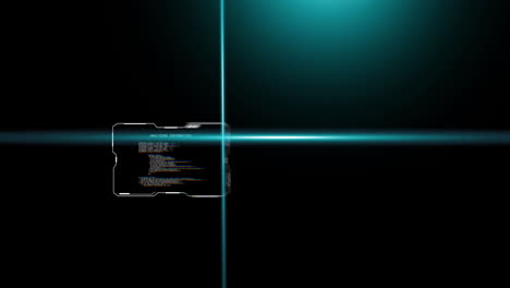 animation of blue scanner beams over text data files processing on dark background