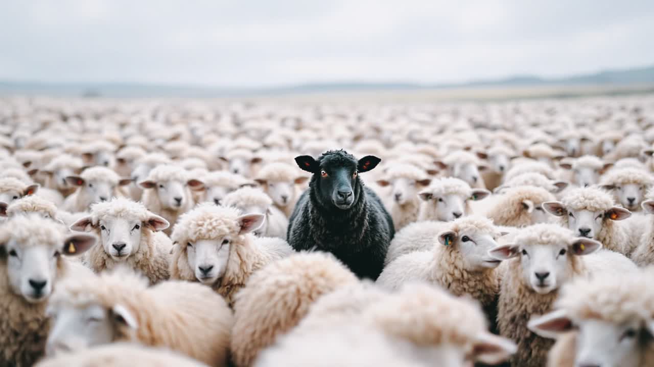 Black Sheep Among a Crowd of White Sheep