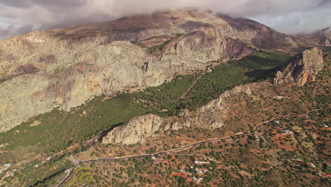 mountains, hills, agriculture and roads, typically andalusian landscape