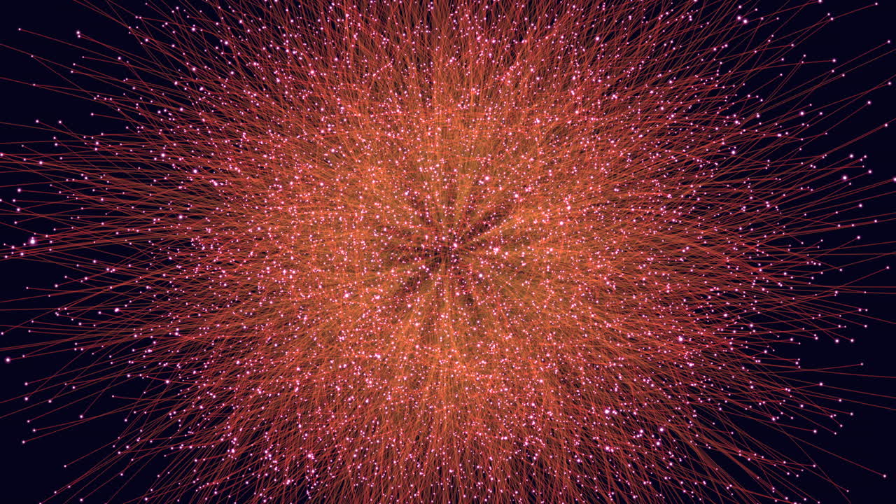 활기찬 불꽃놀이 폭발로 조명된 밤하늘