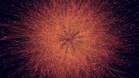 Cielo-Nocturno-Iluminado-Por-Una-Vibrante-Explosión-De-Fuegos-Artificiales