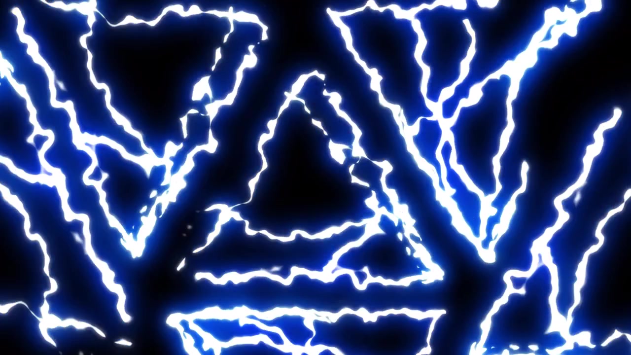4K Triangel Background Flash Electric Lightning Thunder Comic  Animation with Glow Blue Neon Effect Thunder