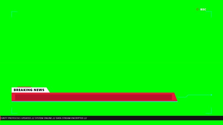 Breaking News bundgrafik på grøn skærm