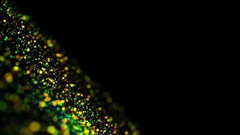 partículas multicolores en el líquido flotan y brillan. fondo de advección 4k 3d con partículas brillantes, profundidad de campo y bokeh aisladas en negro. luma mate para cortar partículas. 21