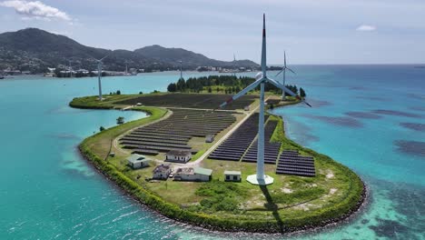 Windpark-In-Victoria-Auf-Der-Insel-Mahé,-Seychellen