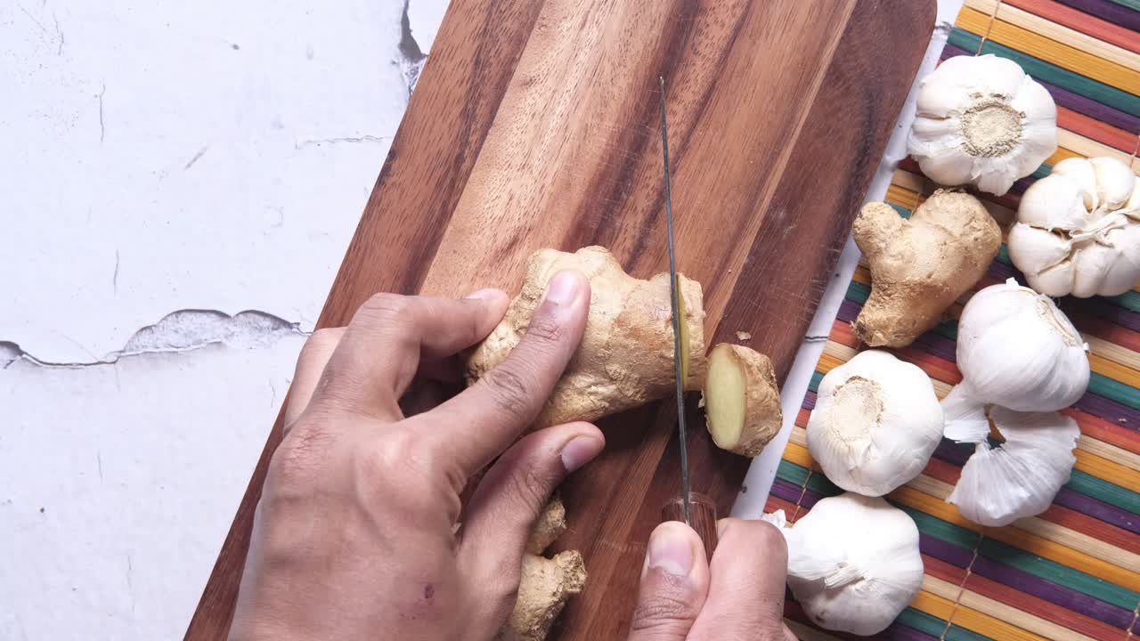 Preparing Ginger and Garlic