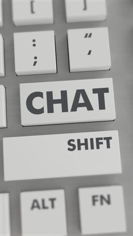el botón de chat presionado en el teclado vídeo vertical
