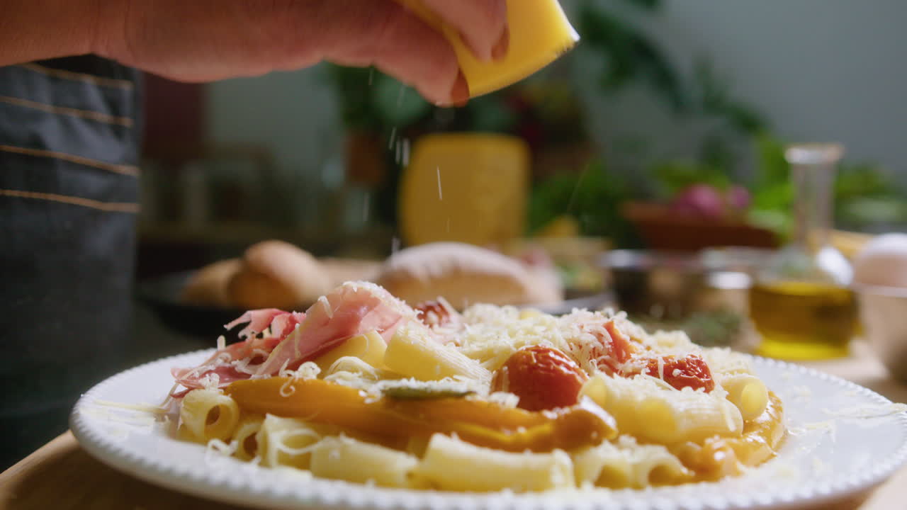 Preparing Delicious Pasta with Cheese and Tomato Sauce