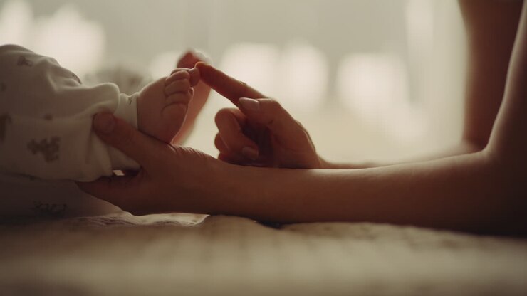 Mother's Love: Holding Baby's Feet
