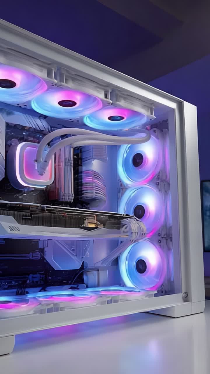A Stunning Review of an Advanced Custom PC Build Featuring Elegant RGB Lighting and State-of-the-Art Components Captured in Two Frames